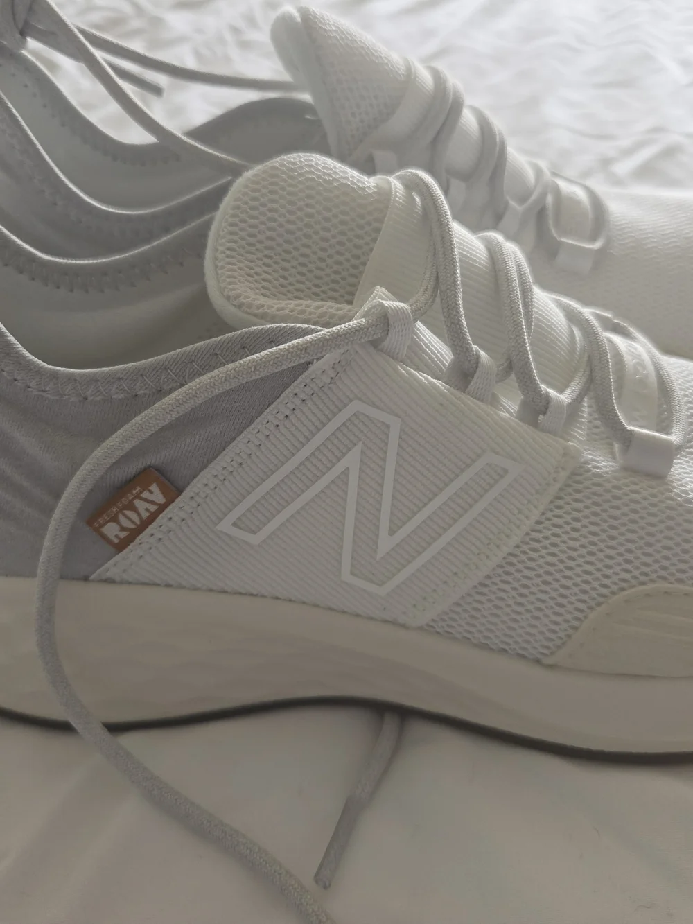 New Balance Roav White Mesh Athletic Sneakers